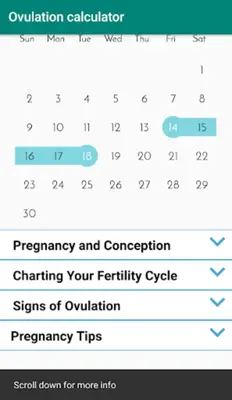 Pregnancy and Ovulation Calculator android App screenshot 0